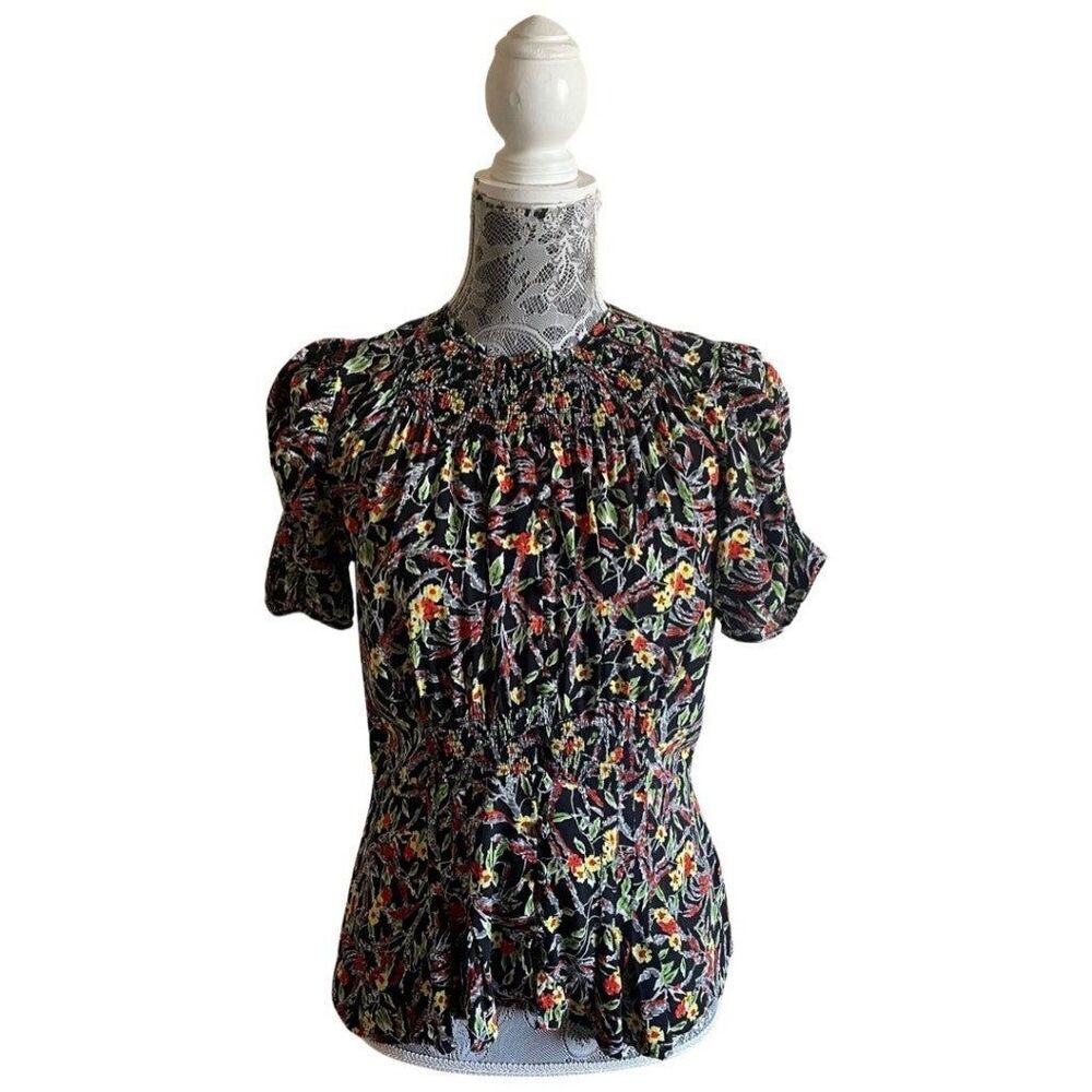 Polo Ralph Lauren Floral Ruffle Smocked Blouse